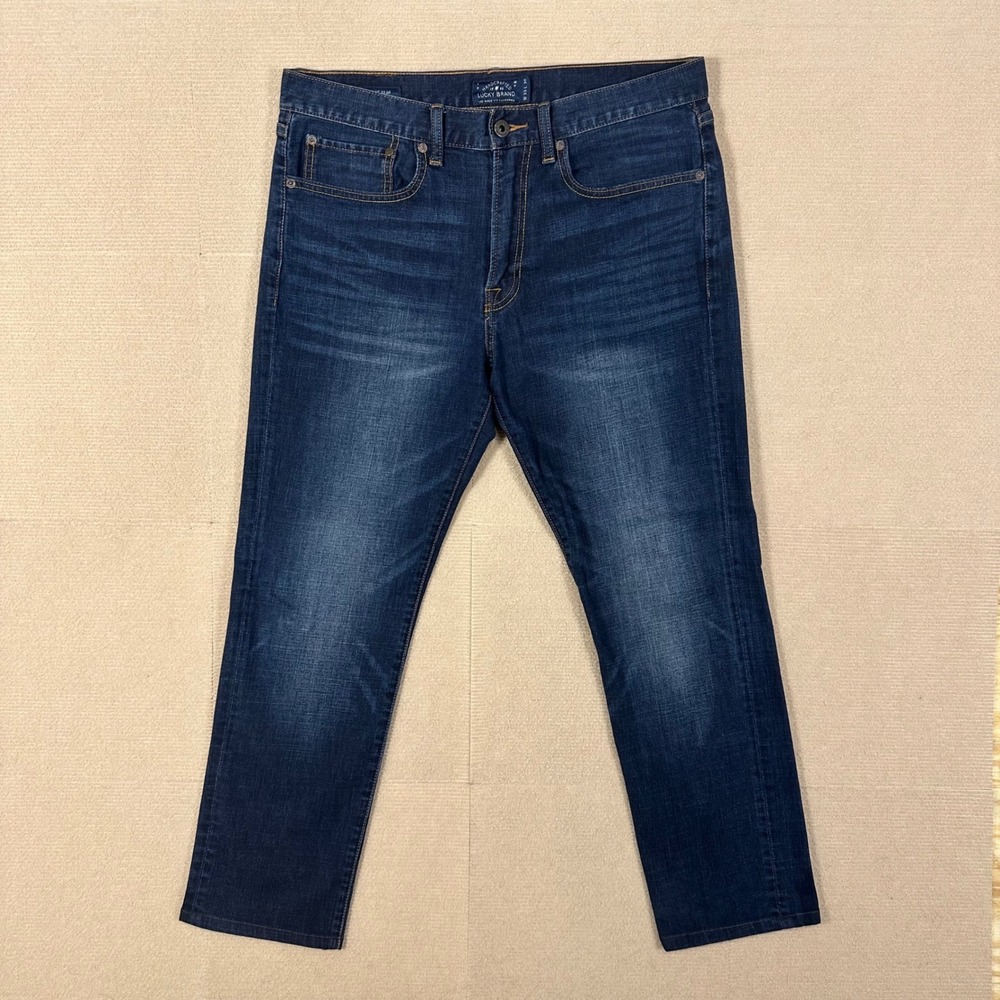 Lucky Brand 121 Jeans Men 33x28 Heritage Slim Dark Wash Blue Stretch Denim